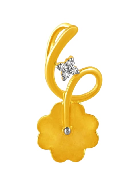 P.C. Chandra Jewellers 14KT (585) Yellow Gold and Diamond Pendant (Without Chain) for Women
