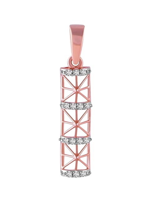 P.C. Chandra Jewellers 14KT (585) Rose Gold and Diamond Pendant (Without Chain) for Women