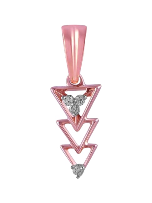P.C. Chandra Jewellers 14KT (585) Rose Gold and Diamond Pendant (Without Chain) for Women