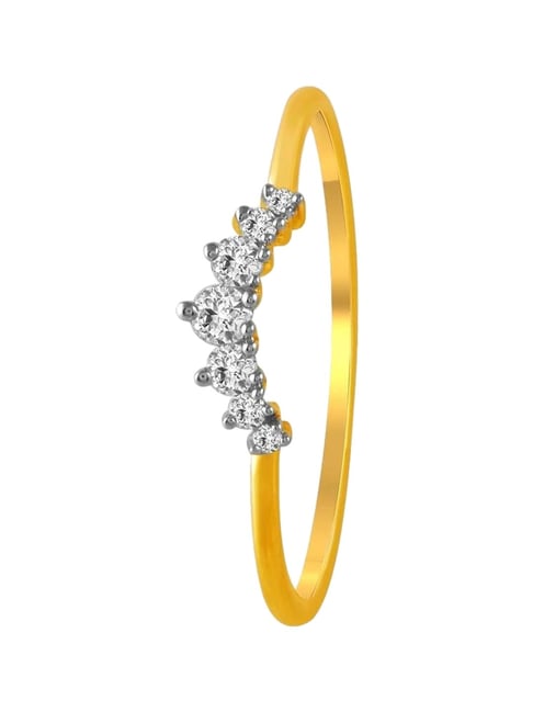 P.C. Chandra Jewellers 14KT (585) Yellow Gold and Diamond Finger Ring for Women
