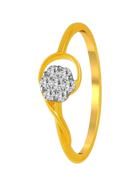 P.C. Chandra Jewellers 14KT (585) Yellow Gold and Diamond Finger Ring for Women