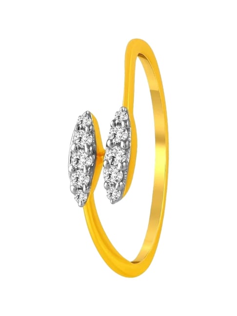 P.C. Chandra Jewellers 14KT (585) Yellow Gold and Diamond Finger Ring for Women
