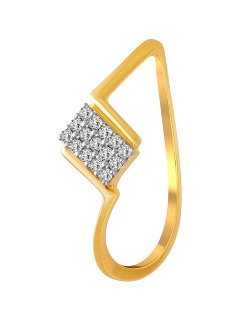 P.C. Chandra Jewellers 14KT (585) Yellow Gold and Diamond Finger Ring for Women