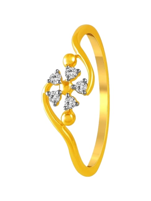 P.C. Chandra Jewellers 14KT (585) Yellow Gold and Diamond Finger Ring for Women
