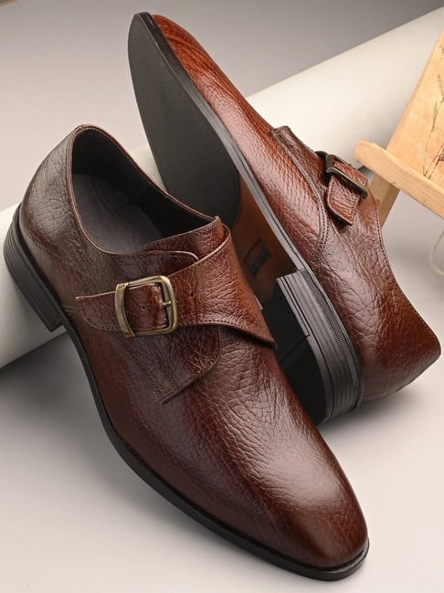 Carlo Romano Men's Cognac Monk Shoes-picture-26