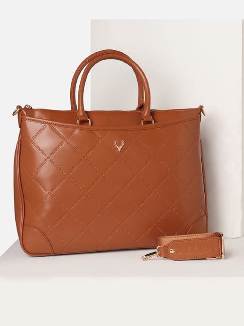 Allen Solly Brown Checks Free Size Handbag