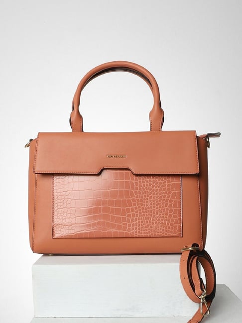 Buy Van Heusen Brown Textured Free Size Handbag For Women At Best