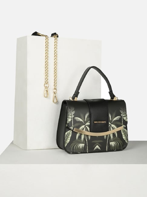 Van Heusen Black Printed Free Size Sling Handbag-image-6