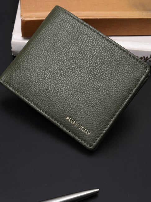Allen Solly Green Formal Leather Bi-Fold Wallet for Men