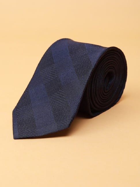 Peter England Navy Embroidered Tie