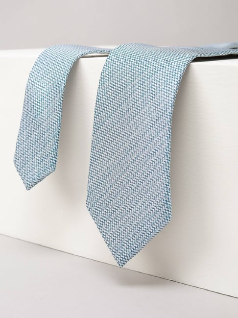 Peter England Grey Embroidered Tie