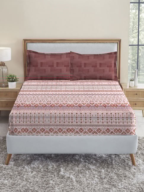 Mytrident Soft Comfort King Size Fittedsheet 210 TC with 2 Pillow Covers -Adam-picture-16