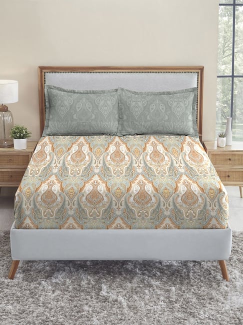 Mytrident Soft Comfort King Size Fittedsheet 210 TC with 2 Pillow Covers --picture-17