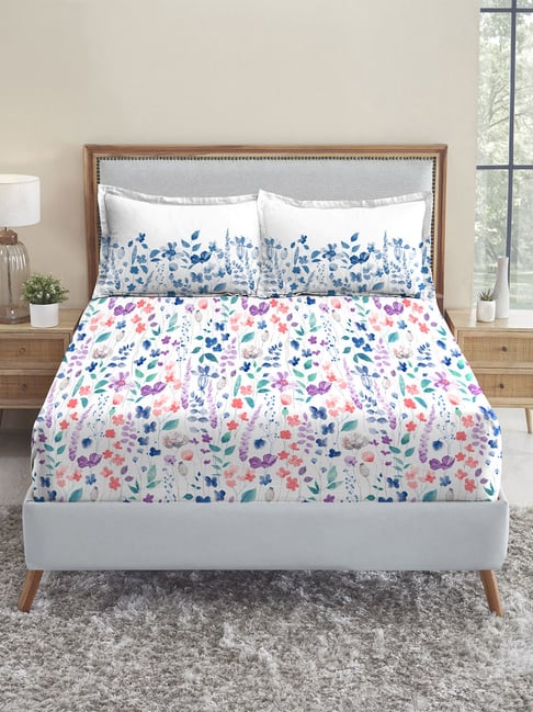 Mytrident Soft Comfort King Size Fittedsheet with 2 Pillow Covers -Sussana-picture-14