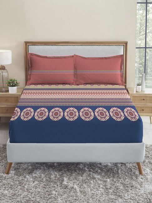 Mytrident Soft Comfort King Size Fittedsheet with 2 Pillow Covers -Earthy Tale-picture-13