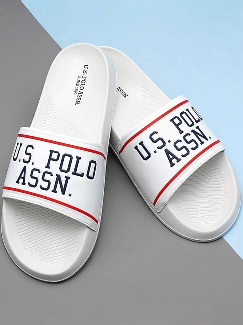 U.S. Polo Assn. Men's Off White Slides