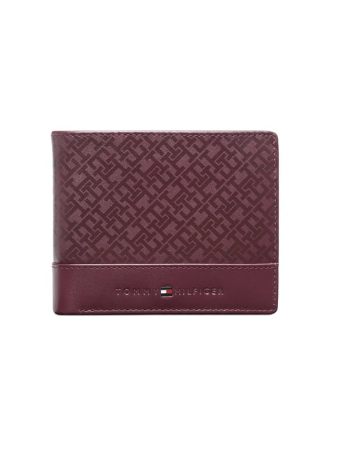 Tommy Hilfiger Wine Serres Leather Printed Wallet-image-17