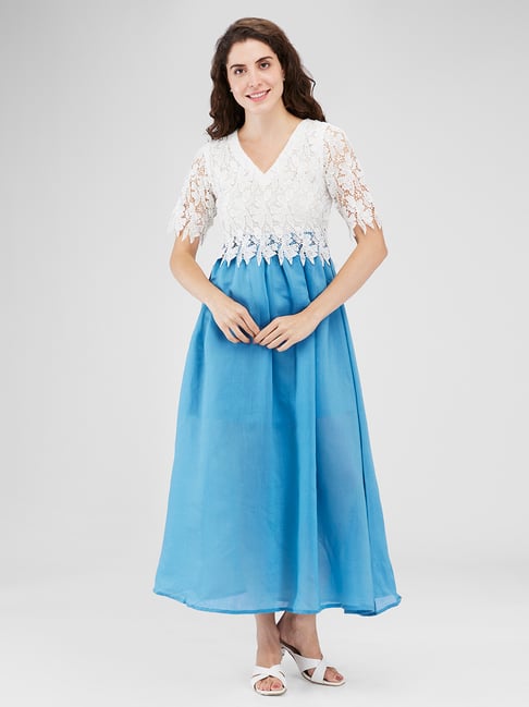 sachin and babi light blue dress GMXIA Women's Fashion Summer Spring Solid Floral Print Short Sleeve U-Neck  High Waist Casual Dresses Plus Size Buy cheaply on Joom