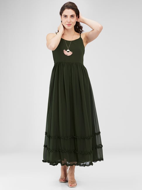 ITI Green Regular Fit Casual Dress