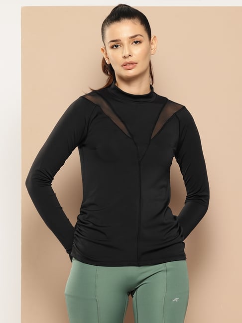 ALCIS Black Polyster Solid Full Sleeves T-Shirt-picture-14