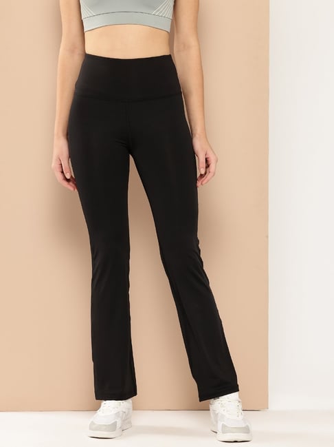 ALCIS Black Polyster Solid Trackpant