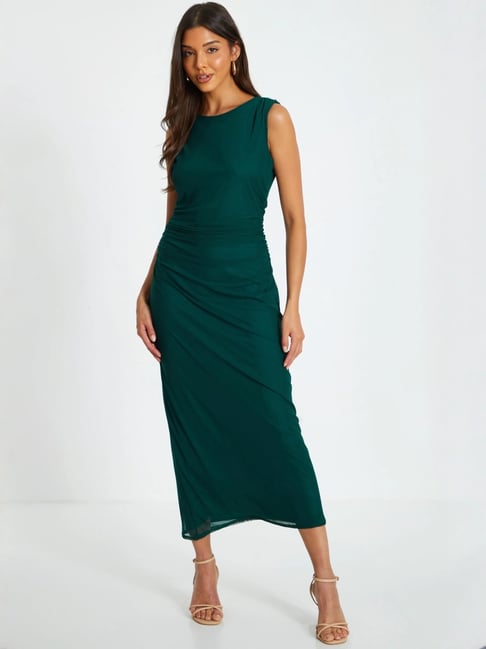 Quiz Green Plain Dress