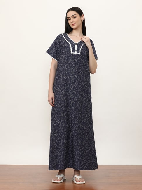 jaipur cotton night dress Jaipur Cotton 3xl Cotton Nighty Ash Grey Floral Pure Cotton Pure Durable  Cotton Laces And Frills M