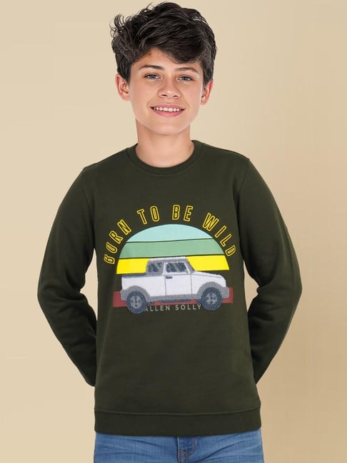 Allen Solly Boys Green Graphic Sweatshirt-picture-20