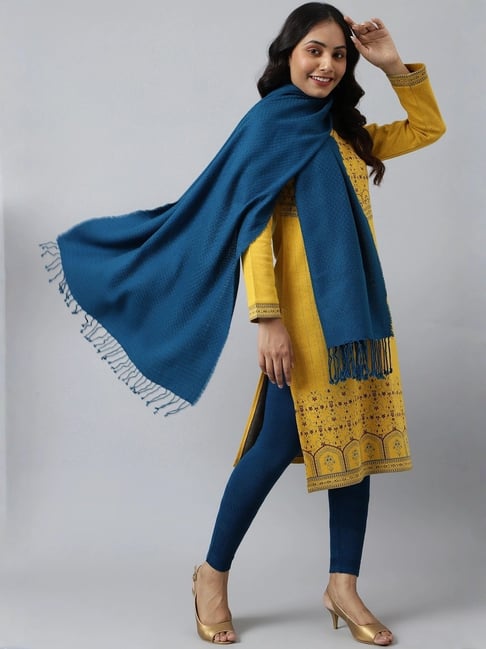 Aurelia Blue Plain Shawl-picture-13