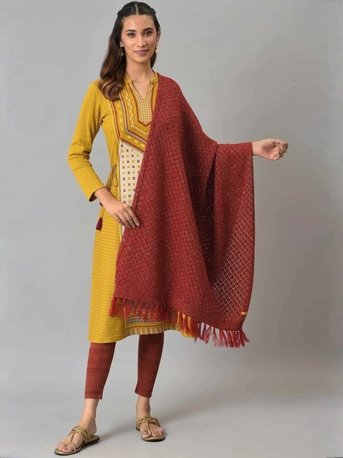 Aurelia Red Plain Shawl