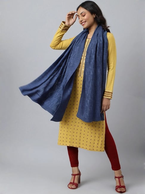 Aurelia Blue Plain Shawl