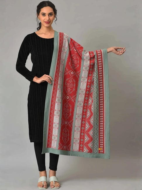 Aurelia Red Printed Shawl