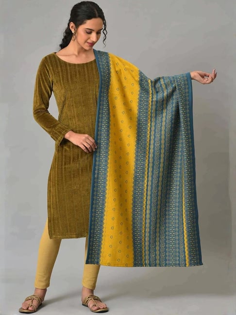 Aurelia Blue & Yellow Printed Shawl-picture-23