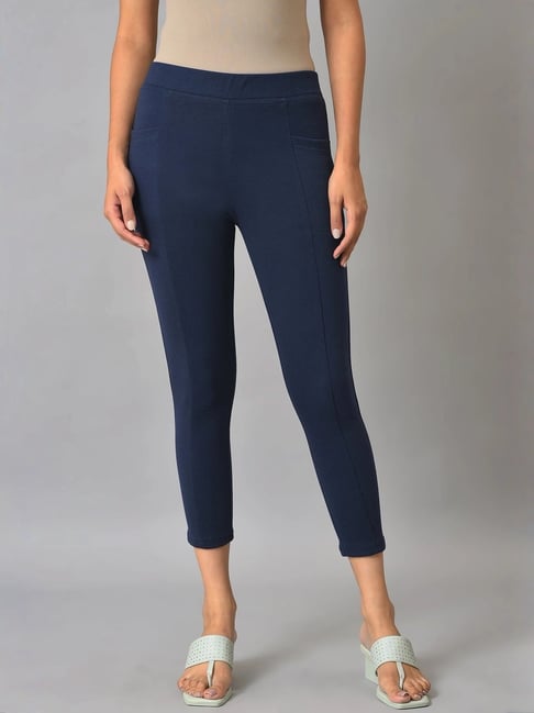 Aurelia Blue Plain Leggings-picture-27