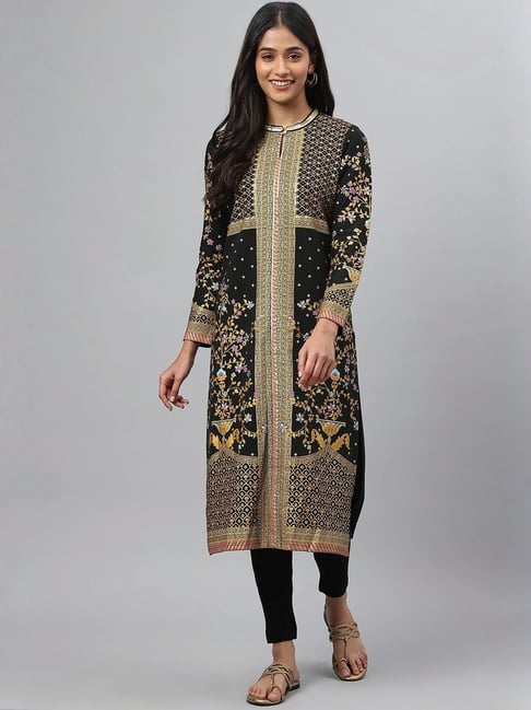 Aurelia Black Embroidered Winter Kurta-picture-44