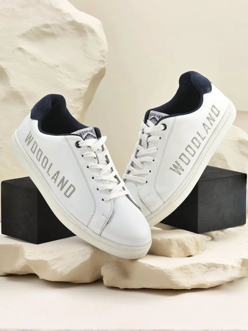 Woodland Men's White Casual Sneakers