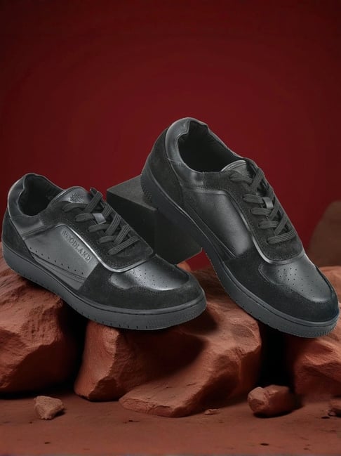 Woodland Men's Black Casual Sneakers