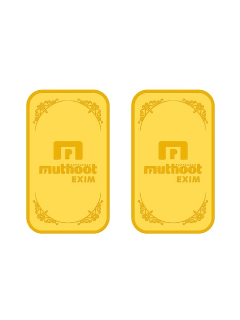 Muthoot Pappachan Swarnavarsham 24k (999) 4gm Yellow Gold Bar - Pack of 2
