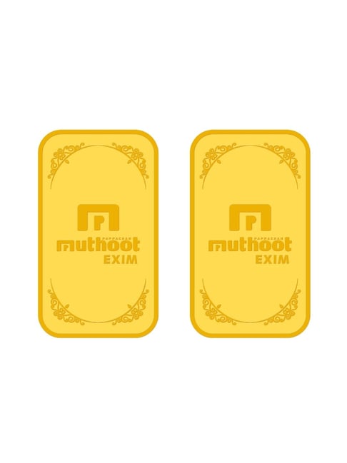 Muthoot Pappachan Swarnavarsham 24k (999) 3gm Yellow Gold Bar - Pack of 2