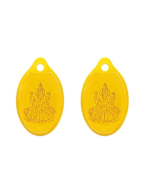 Muthoot Pappachan Swarnavarsham 24K (999) Yellow Gold Oval Lakshmi Pendant - Pack of 2