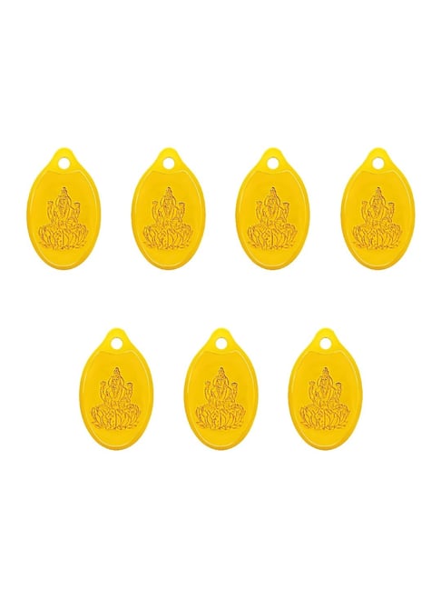 Muthoot Pappachan Swarnavarsham 24K (999) Yellow Gold Oval Lakshmi Pendant - Pack of 7