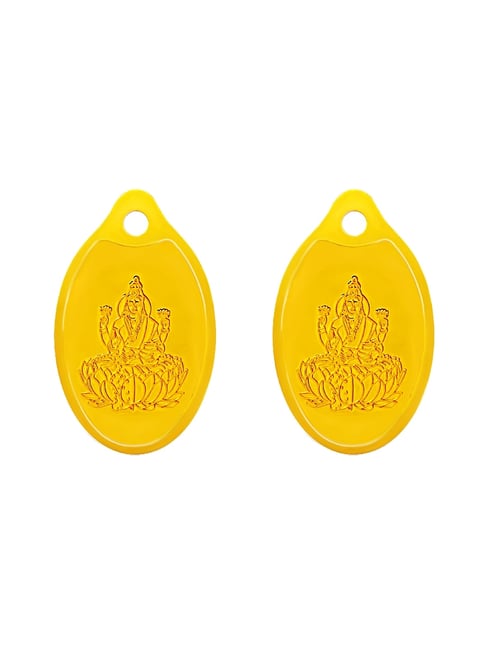 Muthoot Pappachan Swarnavarsham 24K (999) Yellow Gold Oval Lakshmi Pendant - Pack of 2
