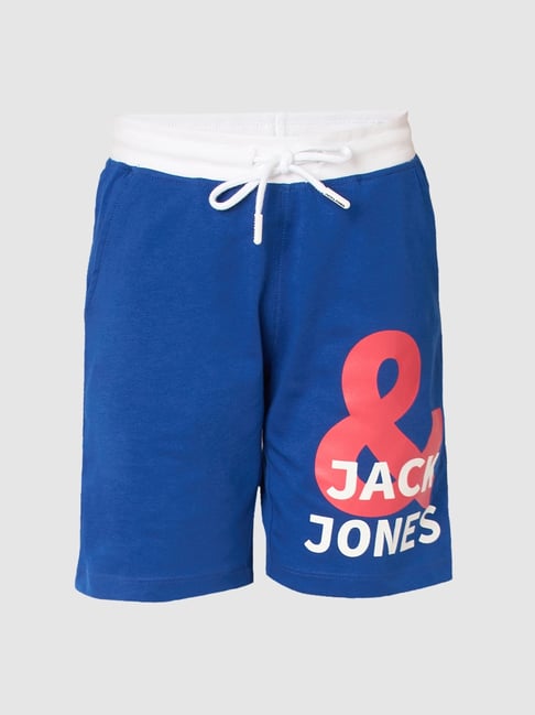 Jack & Jones Junior Blue Logo Print Shorts-picture-40