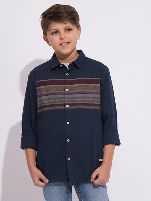 Jack & Jones Junior Navy Blue Striped Shirt-picture-12
