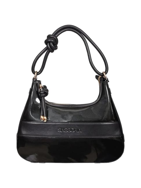 SASSORA Vivid Black Solid Medium Handbag-picture-24
