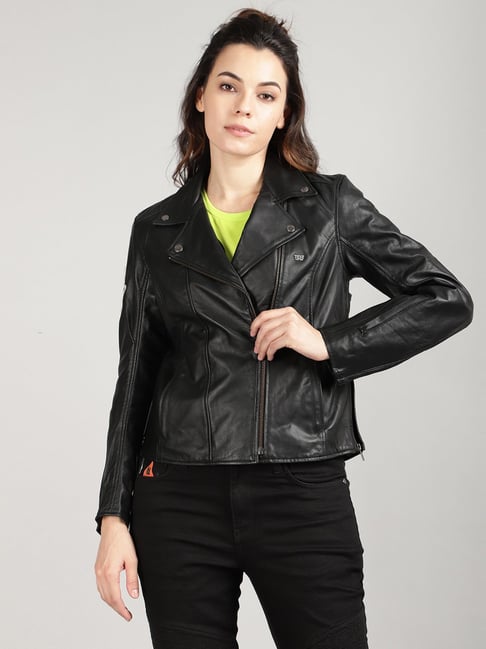 Royal Enfield Black Leather Regular Fit Jacket-picture-10