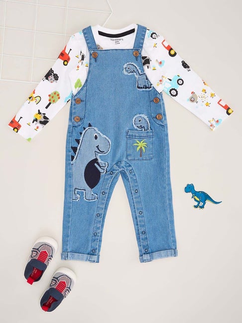 Pantaloons Baby Boys Blue Aster & White Printed Full Sleeves Clothing Sets-picture-40