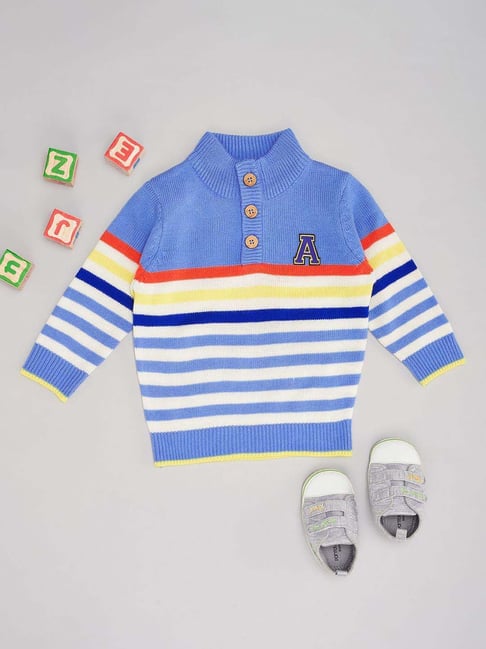 Pantaloons Baby Boys Dutch Canal Striped Full Sleeves Sweaters Cardigans