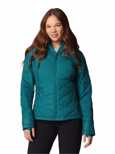 Columbia Womens Teal Omni-Heat Reflective Heavenly Hooded Jacket