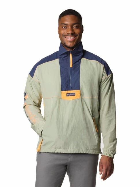 Columbia Mens Green Omni-Shield Riptide II Retro Anorak Wind and Water  Resistant